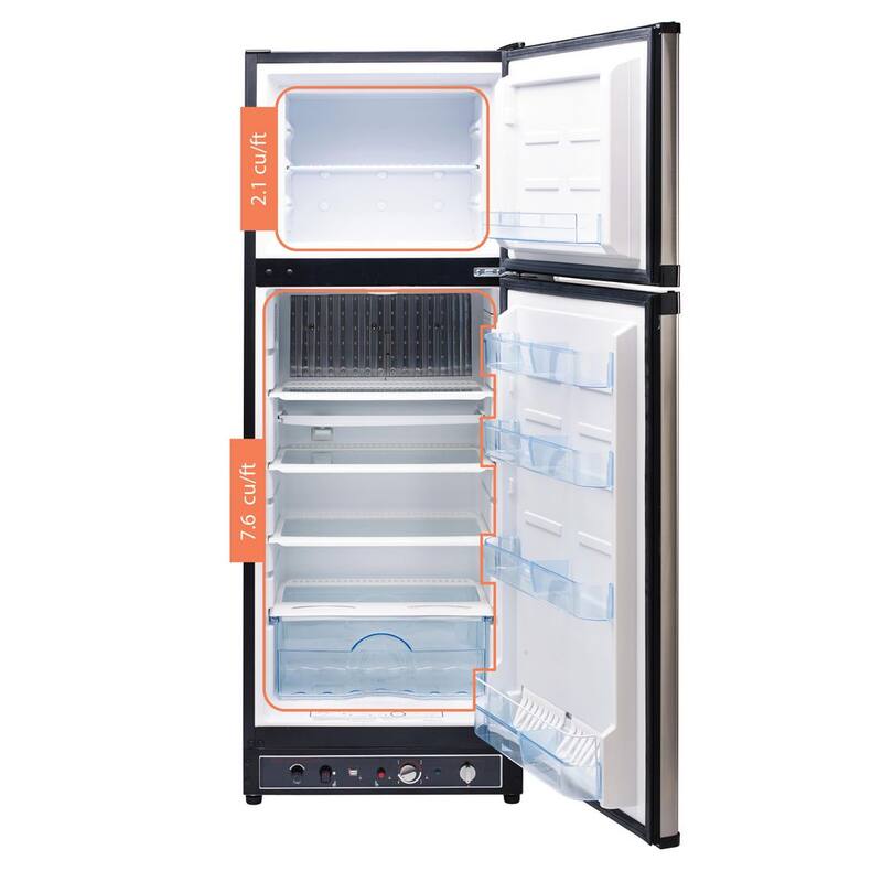 Off-Grid 23.5 in. 9.7 cu. ft. Propane Top Freezer Refrigerator in Stainless Steel