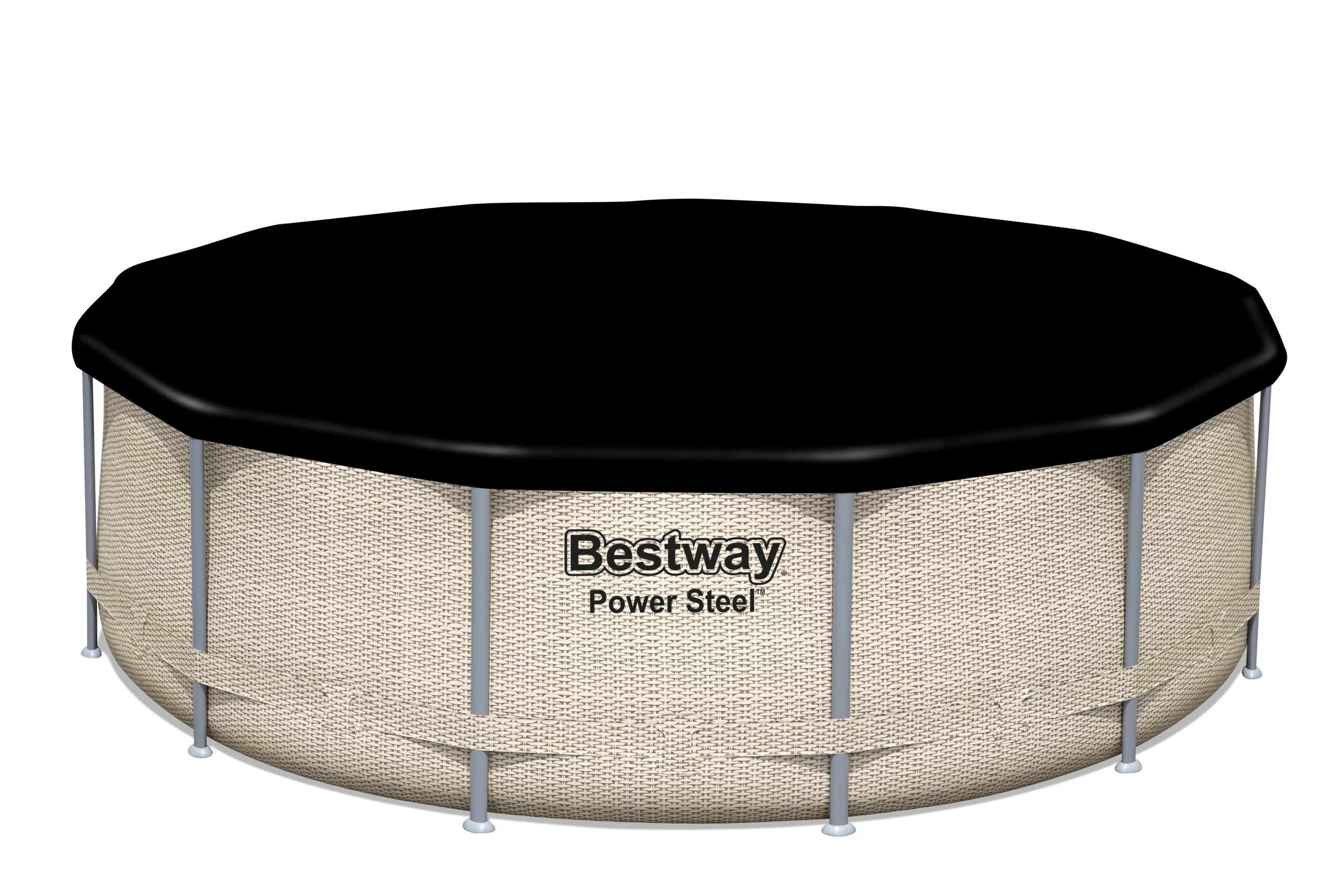 Bestway Power Steel 14' x 42" Round Above Ground Outdoor Swimming Pool Set