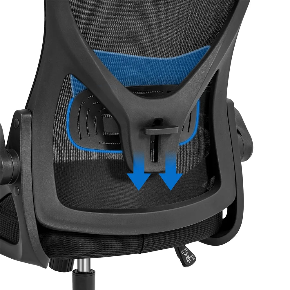 Topeakmart High Back Ergonomic Mesh Office Chair with 90° Flip-up Armrest, White/Black