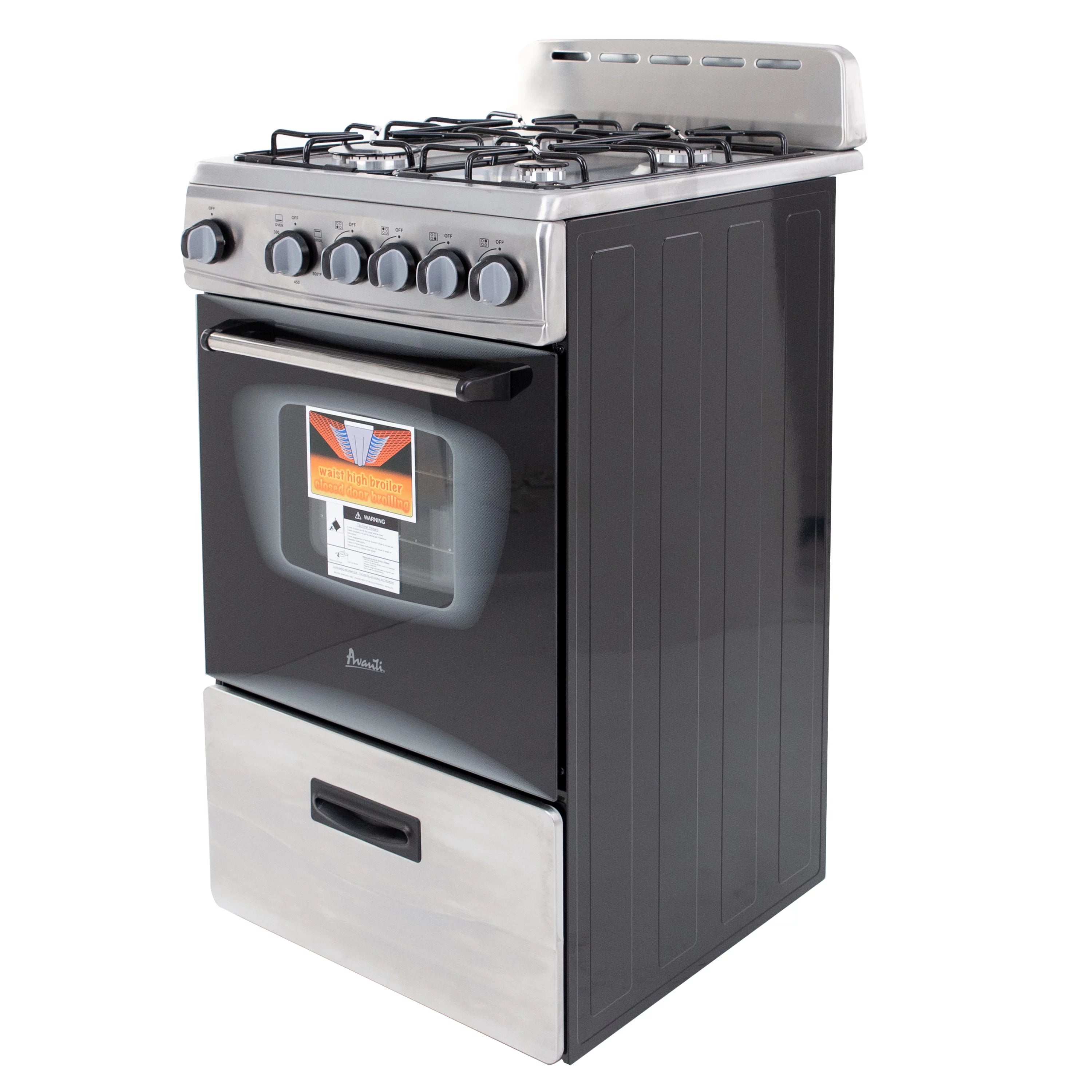 Avanti 20" Compact Gas Range Oven, in Stainless Steel (GR2013CSS)