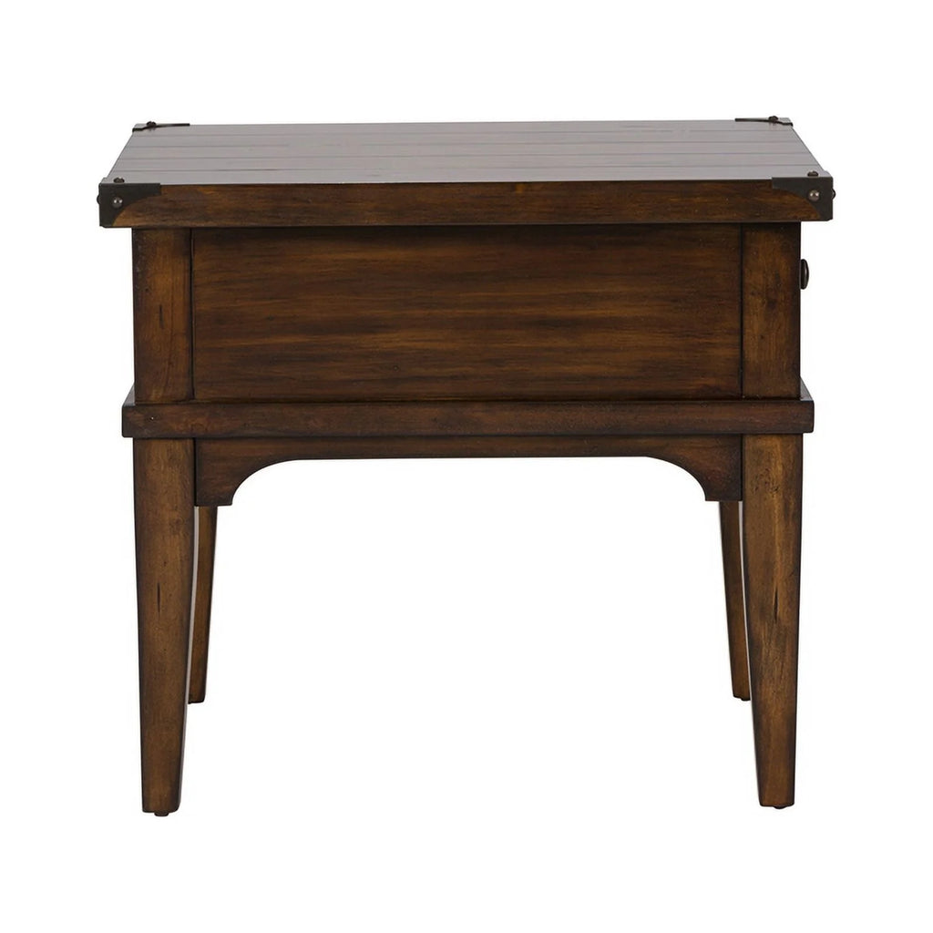 Aspen Skies Medium Brown Wood End Table