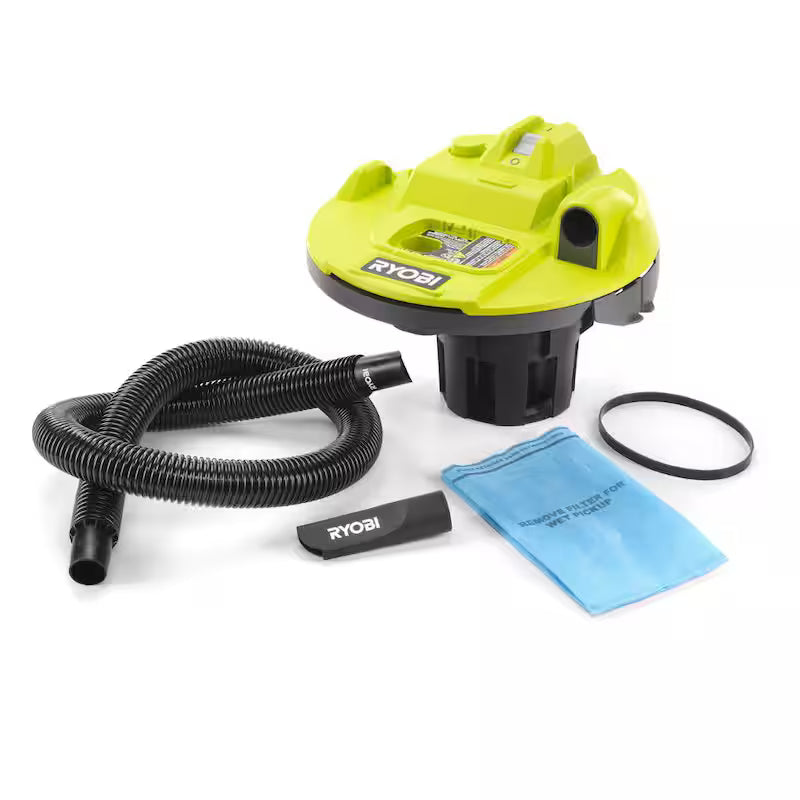 ONE+ 18V Cordless 5 Gal. Bucket Top Wet/Dry Vacuum (Tool Only) with 1/4 in. Hose and Crevice Tool