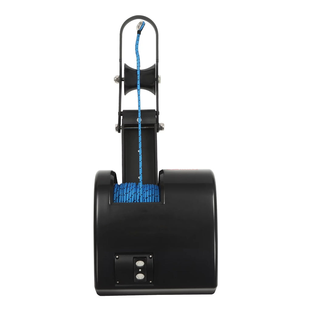 Aiqidi 35LBS Electric Anchor Winch with Wireless Remote Control, 12V 27A Marine Saltwater Boat Windlass Kit Black
