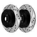 Rear Drilled Slotted Brake Rotors Black Pair 2 For Saab Subaru 2.5L