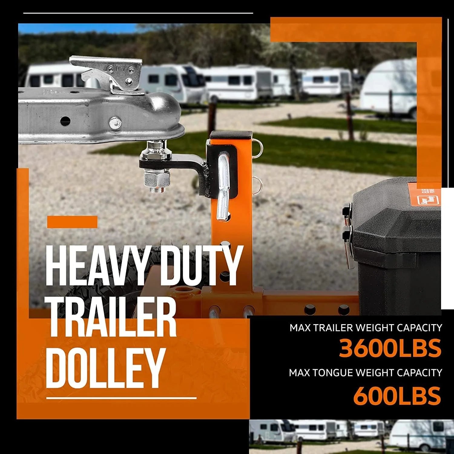 SuperHandy Super Duty Electric Trailer Dolly - 3,600 lbs Towing Capacity & 600 lbs Tongue Weight, Self-Propelled Trailer Mover