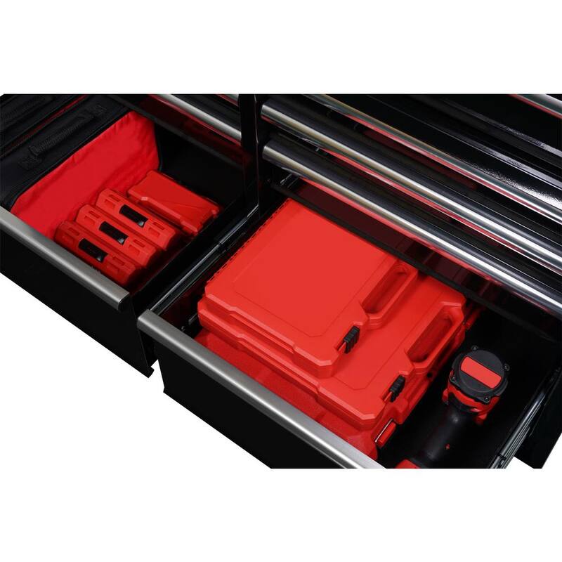 Tool Storage 46 in. W Standard Duty Black Mobile Workbench Cabinet with Solid Top Full Length Extension Table