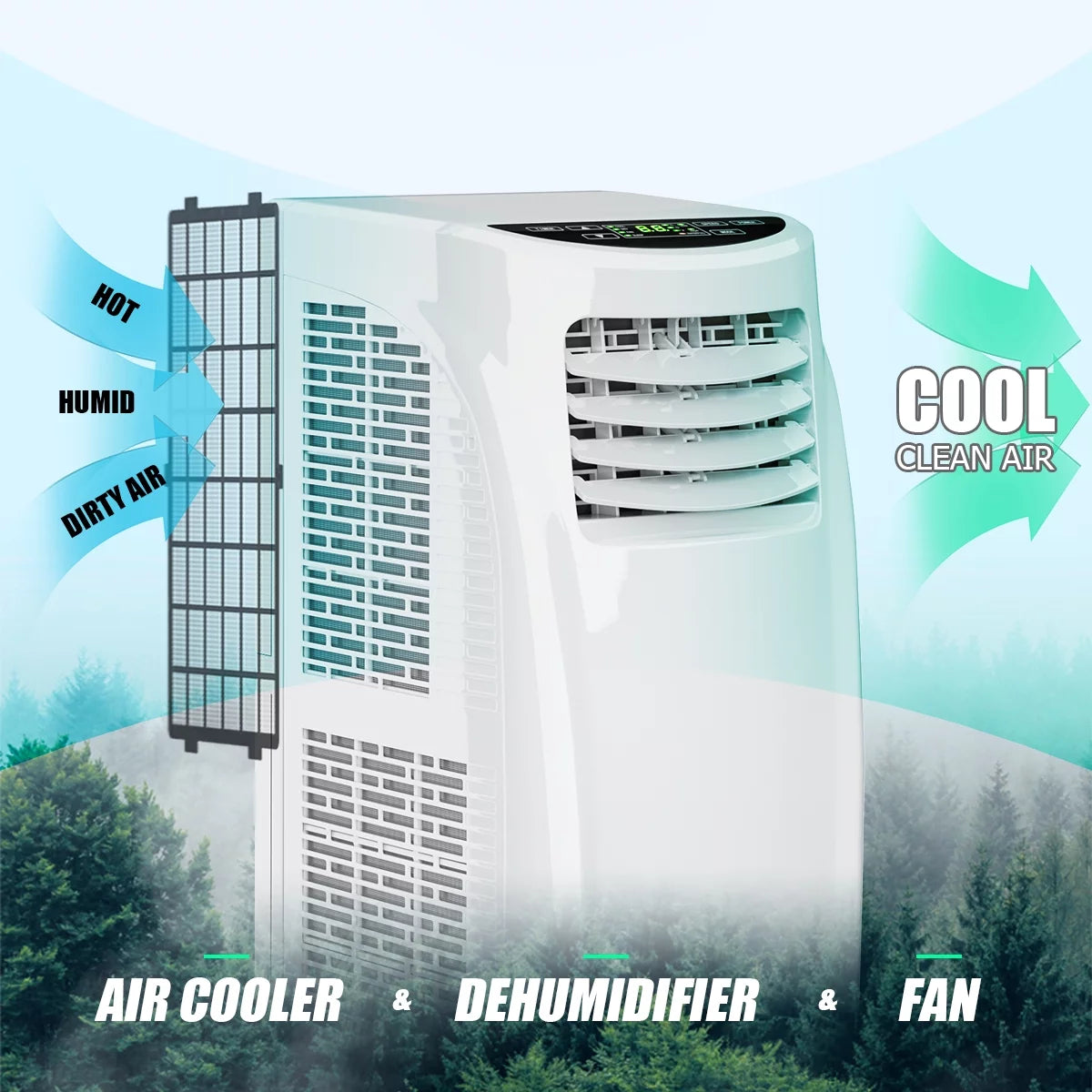 Costway 8000BTU Air Conditioner &amp; Dehumidifier Portable Air Conditioner 5500 BTU (8000BTU ASHRAE)