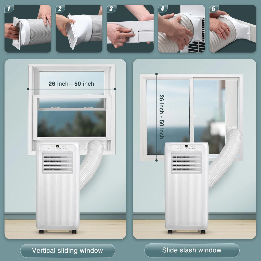 Auseo 5000BTU (8000 BTU ASHRAE) Portable Air Conditioner, 250 sq.ft  3 in 1 AC with 24-Hour Timer, Suitable for Families