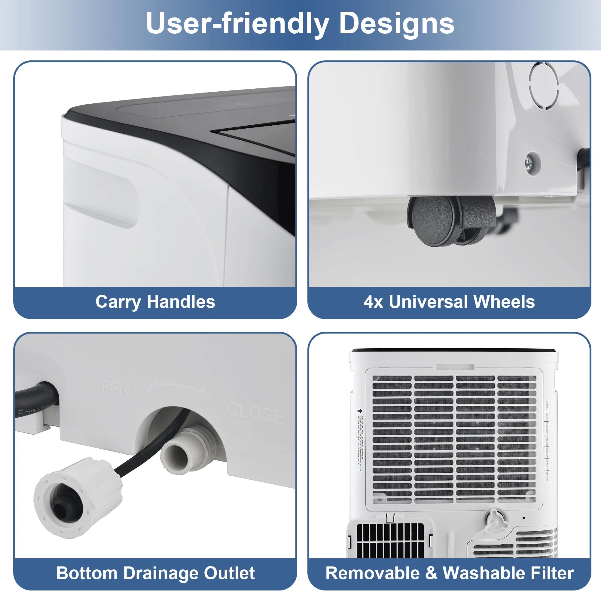 Agtana 8000 BTU (12000 BTU ASHRAE) Portable Air Conditioner Cools Room up to 500 sq.ft, 3-in-1 Portable AC Unit with Dehumidifier & Fan, Including Remote Control, DIY Window Kit
