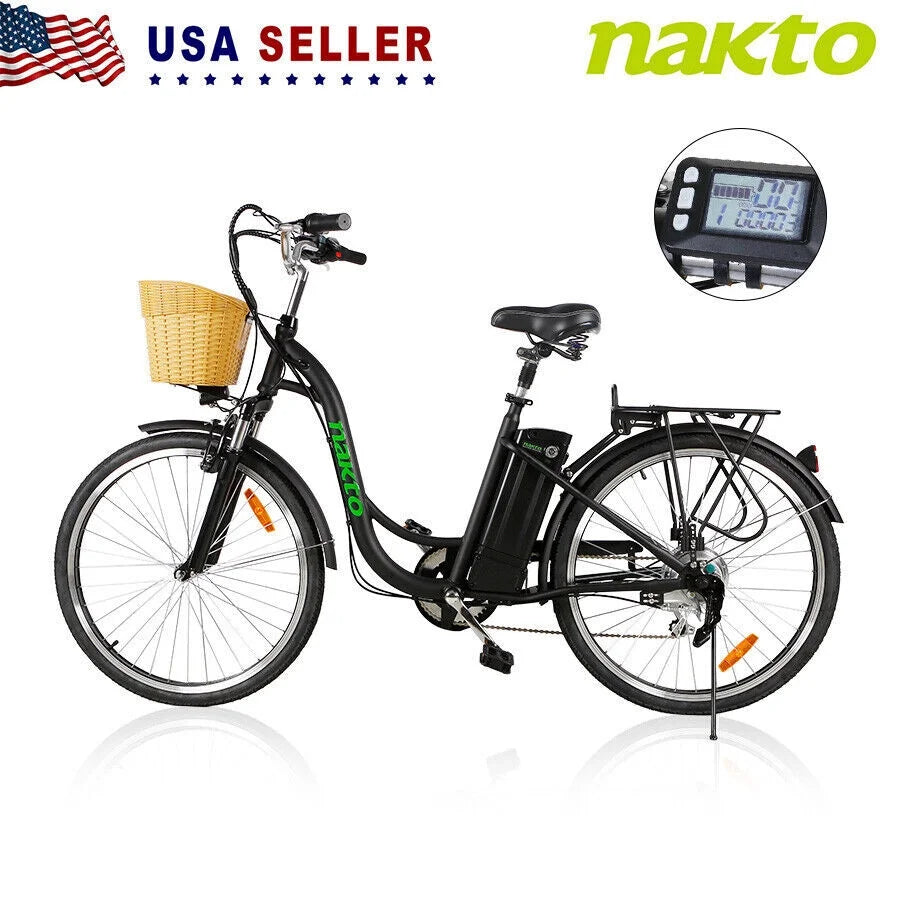 KTOEBYCO Electric Bike 350W for Adults 26"Tire,Shimano 6-Speed up to 22mph,36V10Ah Lithium Battery