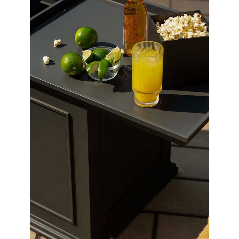 Rectangular Black Plastic 22 in. Height Outdoor Tray Side table