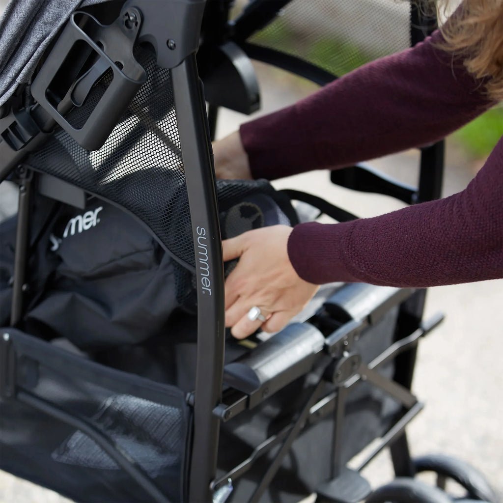 Summer Infant 3Dlite Tandem Double Stroller for Infants & Toddlers, Black