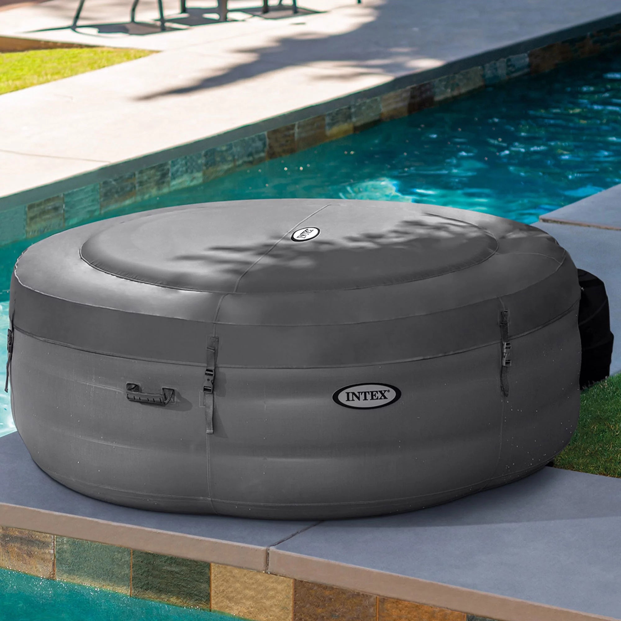 Intex 28481E Simple Spa 77in x 26in Inflatable Hot Tub with Filter Pump & Cover