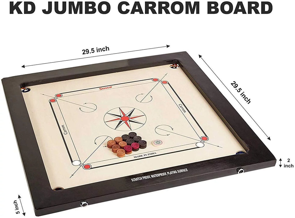 KD AAR-Kay Carrom Board Vintage Plywood Approved by Carrom Federation of India & International Carrom Federation, Jumbo 32mm