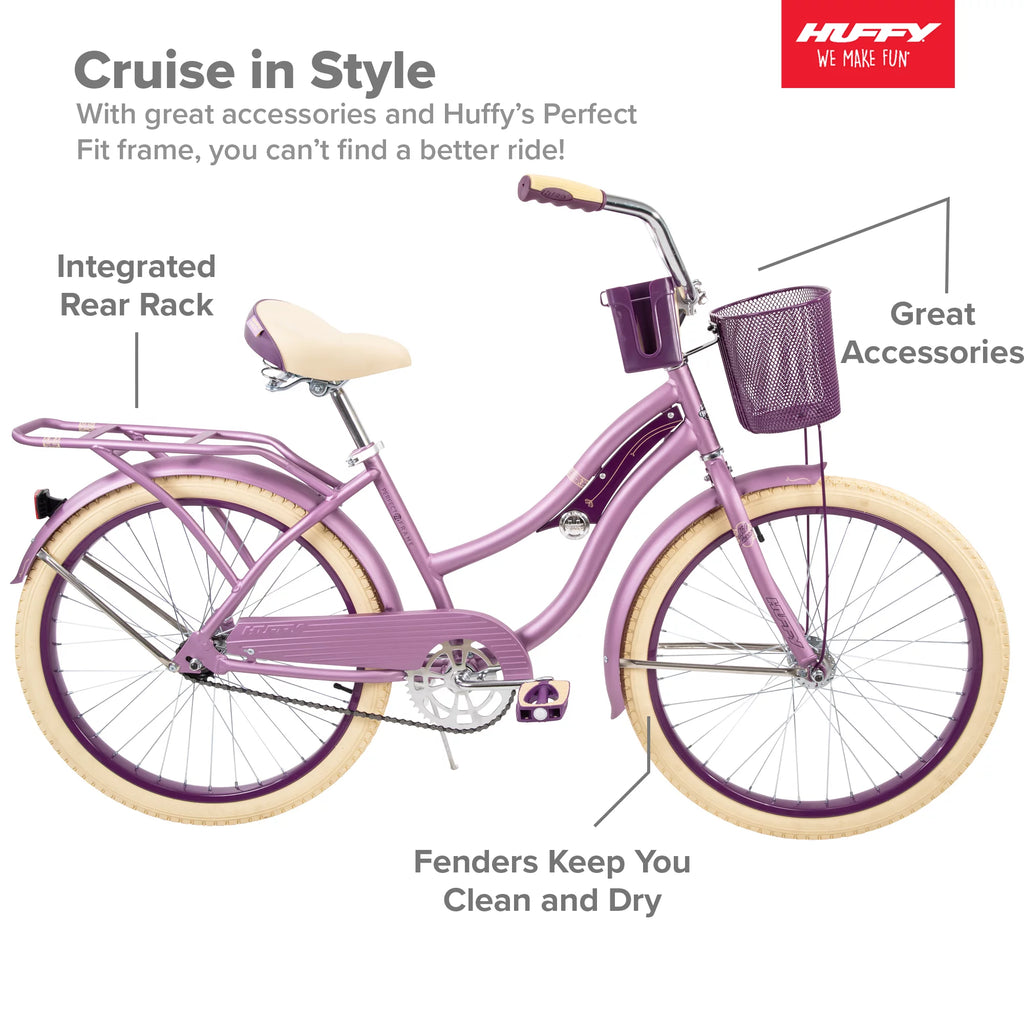 Huffy 24" Nel Lusso Girls' Cruiser Bike, Blue