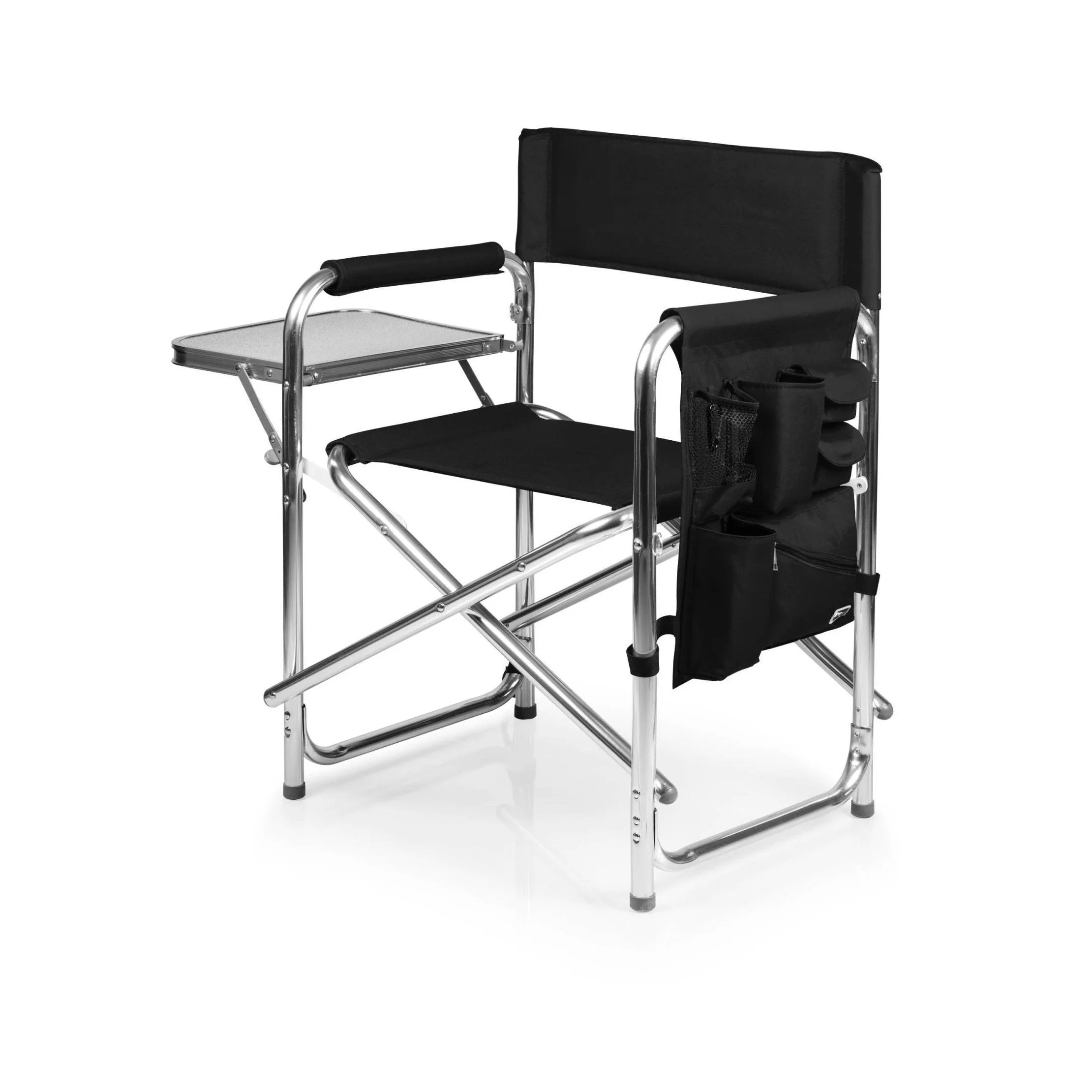 Sports Chair with Table and Pockets - Black