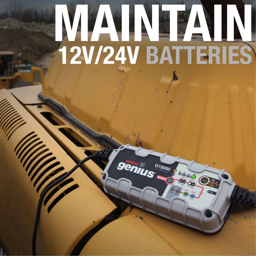 NOCO Genius G15000 12V/24V 15 Amp Pro-Series Battery Charger and Maintainer