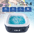 CO-Z 5x5ft PVC Square Inflatable Spa Tub &amp; 120 Massaging Jets for Patio &amp; More for 4-person Blue