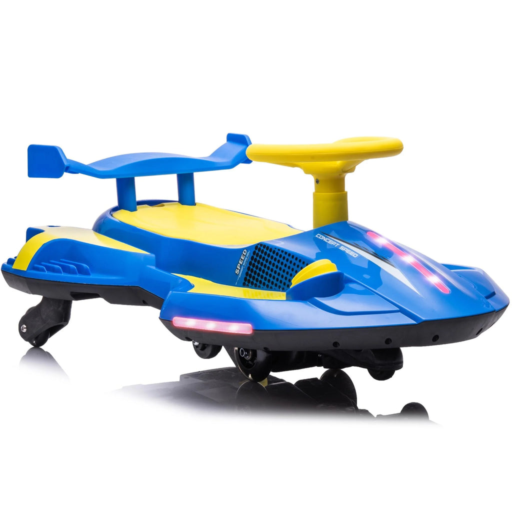 COCLUB Ride on Drift Car, Electric Ride On Toy with Cool Lights, MP3, USB, 12V Electric Drifting Go Kart, 360 Degrees Rotating, Kids' Electric Vehicles for Ages 3+, Blue
