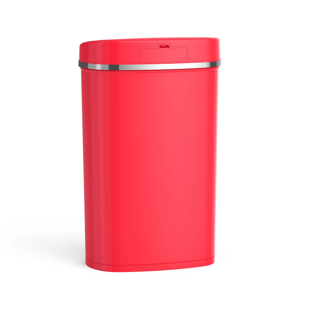 Mainstays 13.2 gal/50 L Motion Sensor Kitchen Garbage Can, Red Stainless Steel