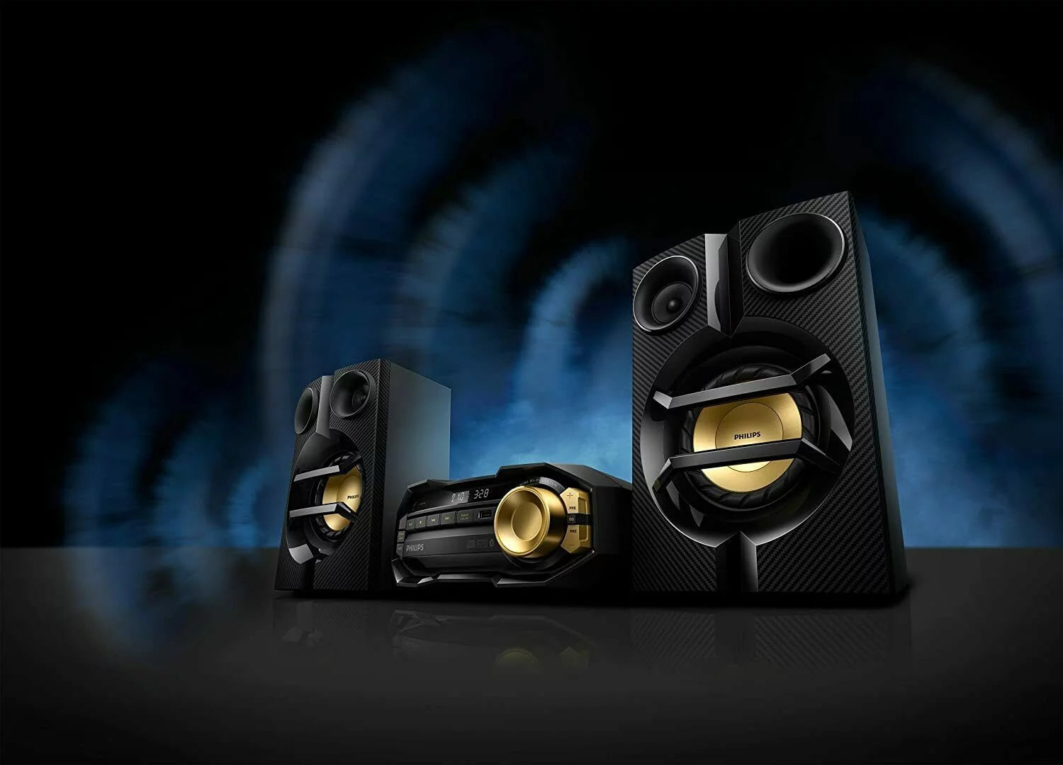 Philips Bluetooth USB Stereo System with CD Player, MP3 Player, Remote Control Wireless Boombox, FX10