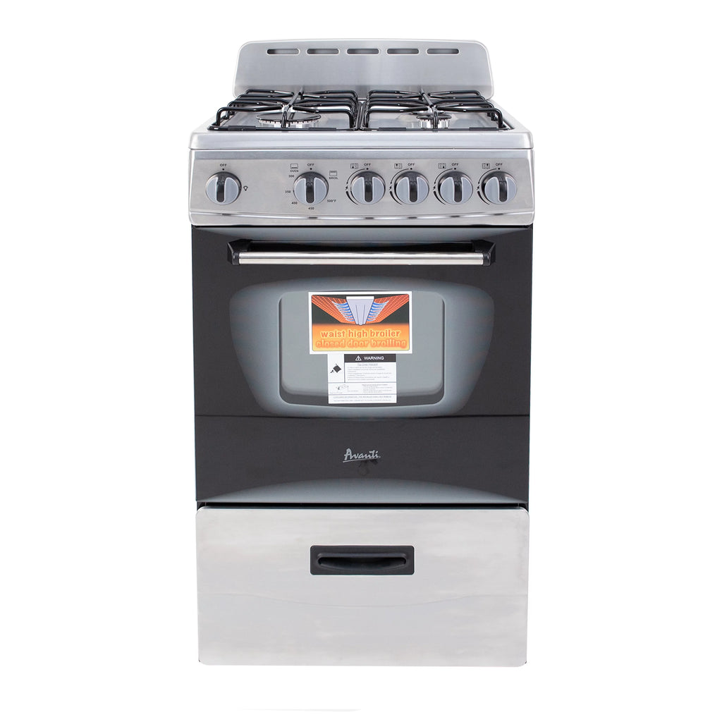 Avanti 20" Compact Gas Range Oven, in Stainless Steel (GR2013CSS)