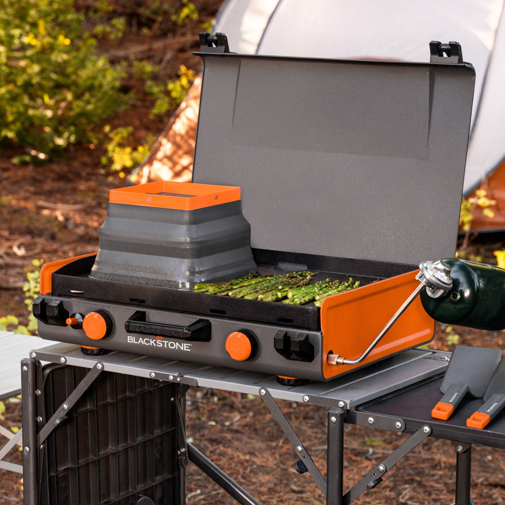 Blackstone Adventure Ready 20"x14" 2-Burner Propane Camping Griddle (Model 2246) with Latching Hood and Handle