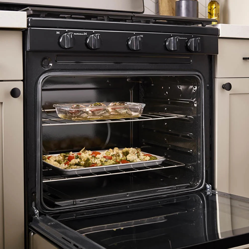 WFG505M0MS Whirlpool 30" 5.1 cu ft 5 Burners Gas Range in Stainless Steel.dimensions of 29” width, 27.2” depth, and 46.25” height