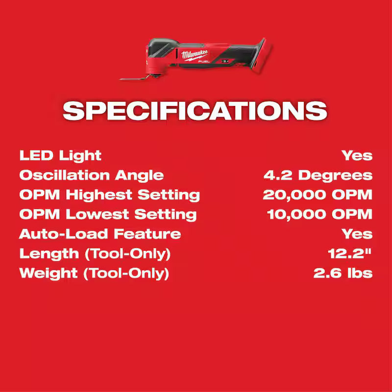 M18 FUEL 18V Lithium-Ion Cordless Brushless Oscillating Multi-Tool with FUEL Jigsaw (Tool-Only)