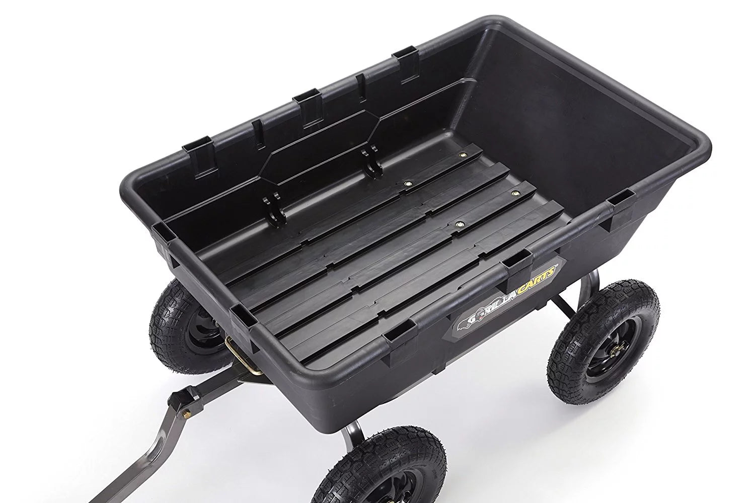 Gorilla Carts Heavy Duty Poly Yard Dump Cart Garden Wagon with 16" Tires