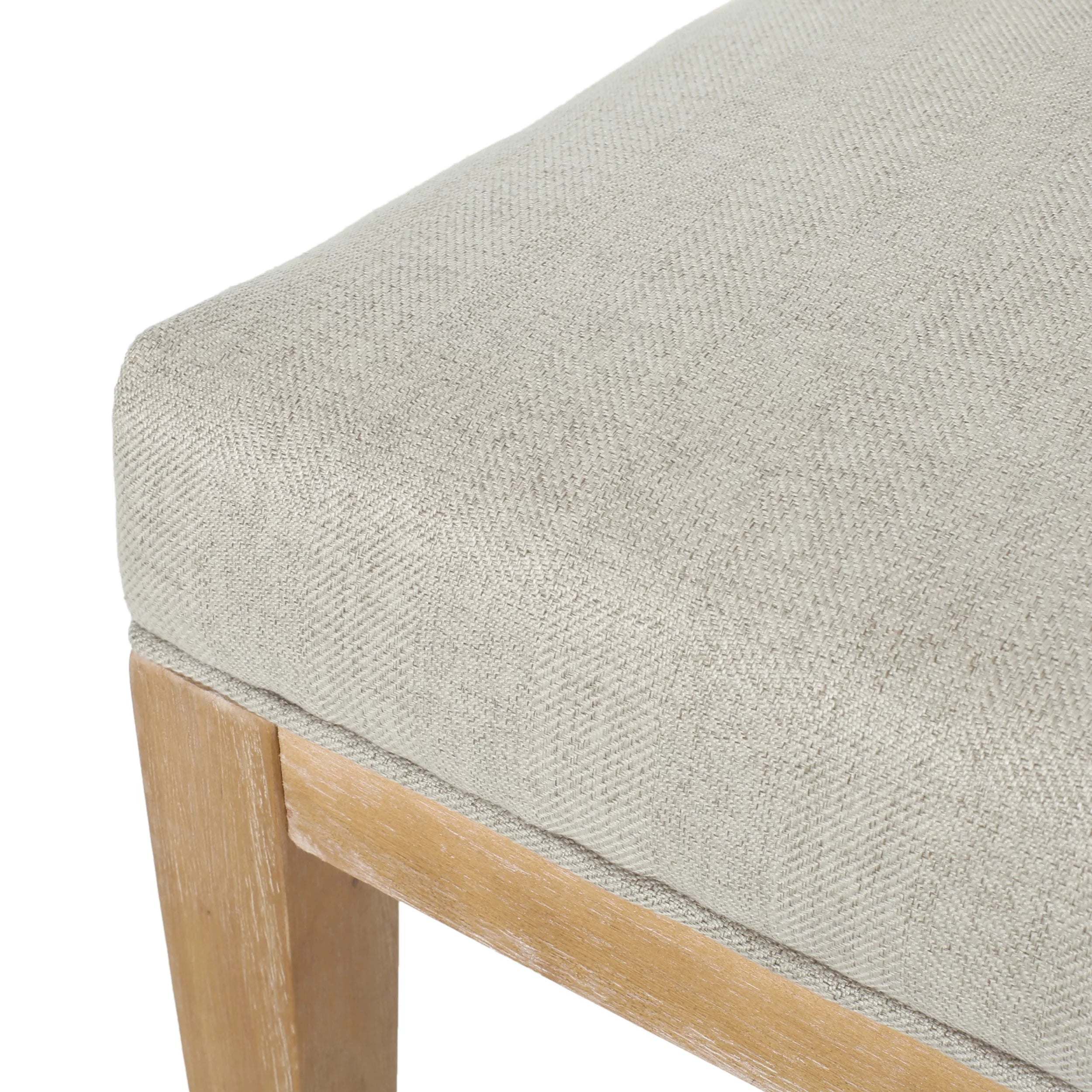 Noble House Bowrun Fabric Upholstered Dining Chairs, Set of 4, Wheat and Weathered Natural