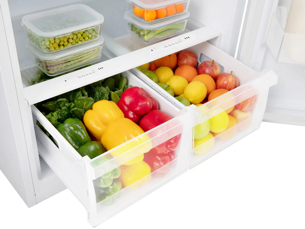 Mora 18 Cu. ft. Top Mount Refrigerator, Standard Door Style, New - White, LED Lighting, MRT180N6AWD