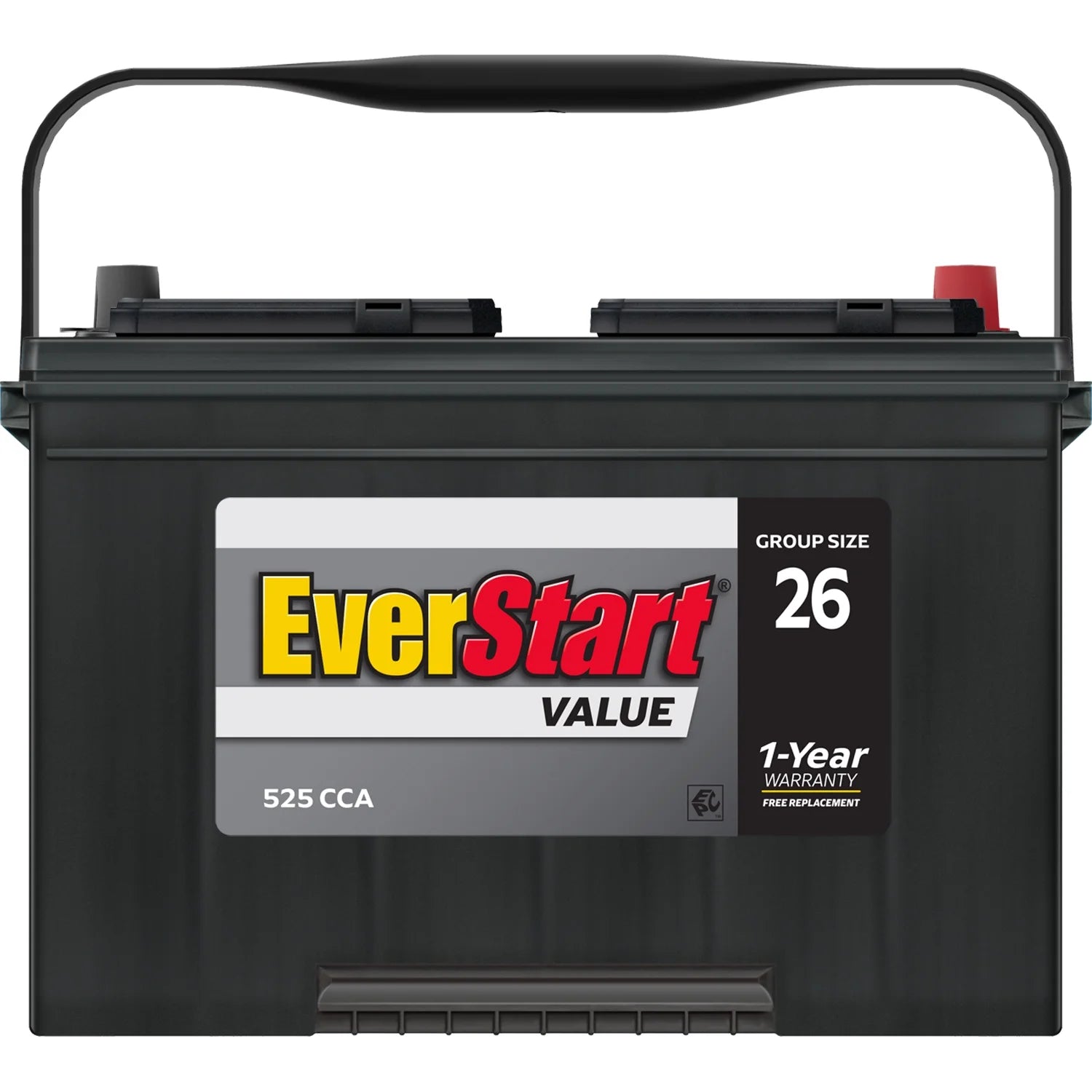 EverStart Value Lead Acid Automotive Battery, Group Size 26 12 Volt, 525 CCA