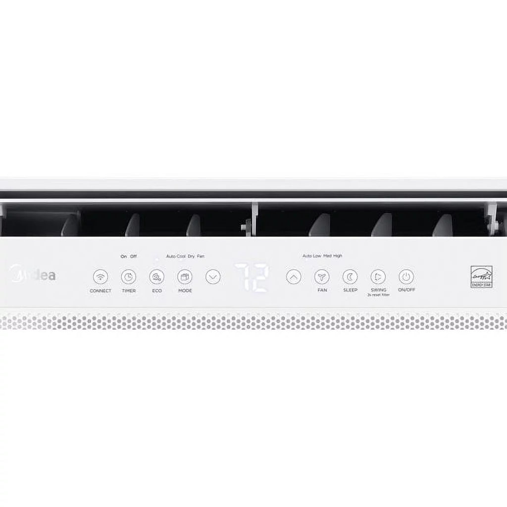 Restored Midea 8,000 BTU Smart Inverter U-Shaped Window Air Conditioner, 35% Energy Savings, Extreme Quiet, MAW08V1QWT (Factory Refurbished)