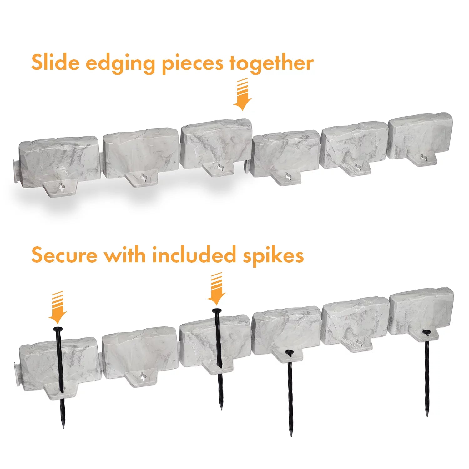 EasyFlex Decorative No-Dig Landscape Edging Kit - 20 ft., Light Gray Faux Stone