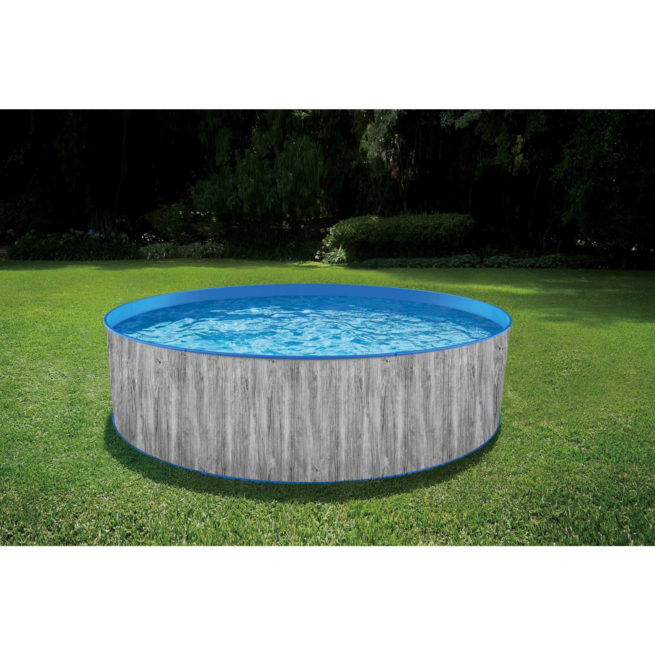 Blue Wave Capri 12-ft Round 36-in Deep Steel Wall Above Ground Swimming Pool Package
