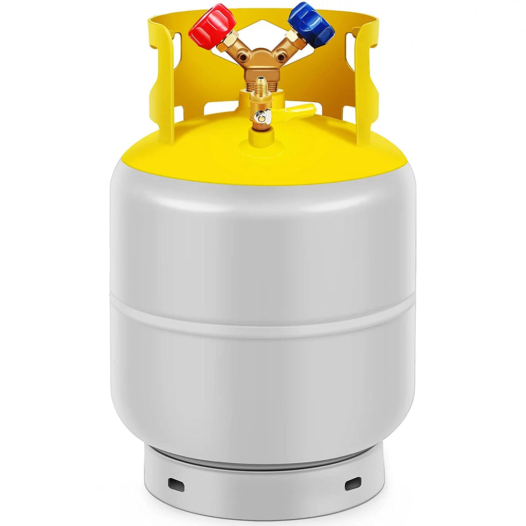 30 LB Capacity Refrigerant Recovery Tank with 1/4 SAE Y Valve Double Valve Collar Design 14 Inch Tank Reusable Save Valve