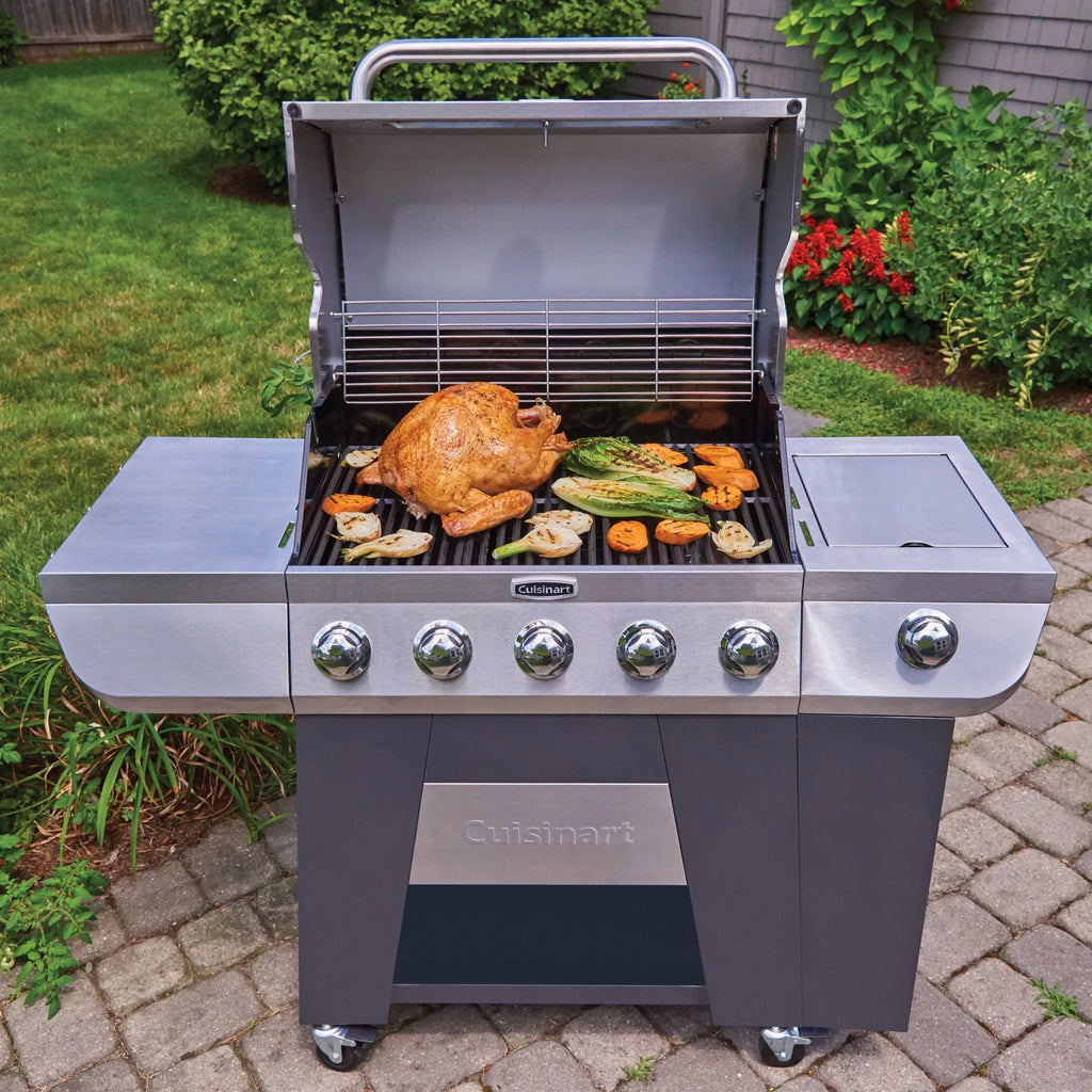 Cuisinart 3-In-1 Stainless Five-Burner Propane Gas Grill with Side Burner