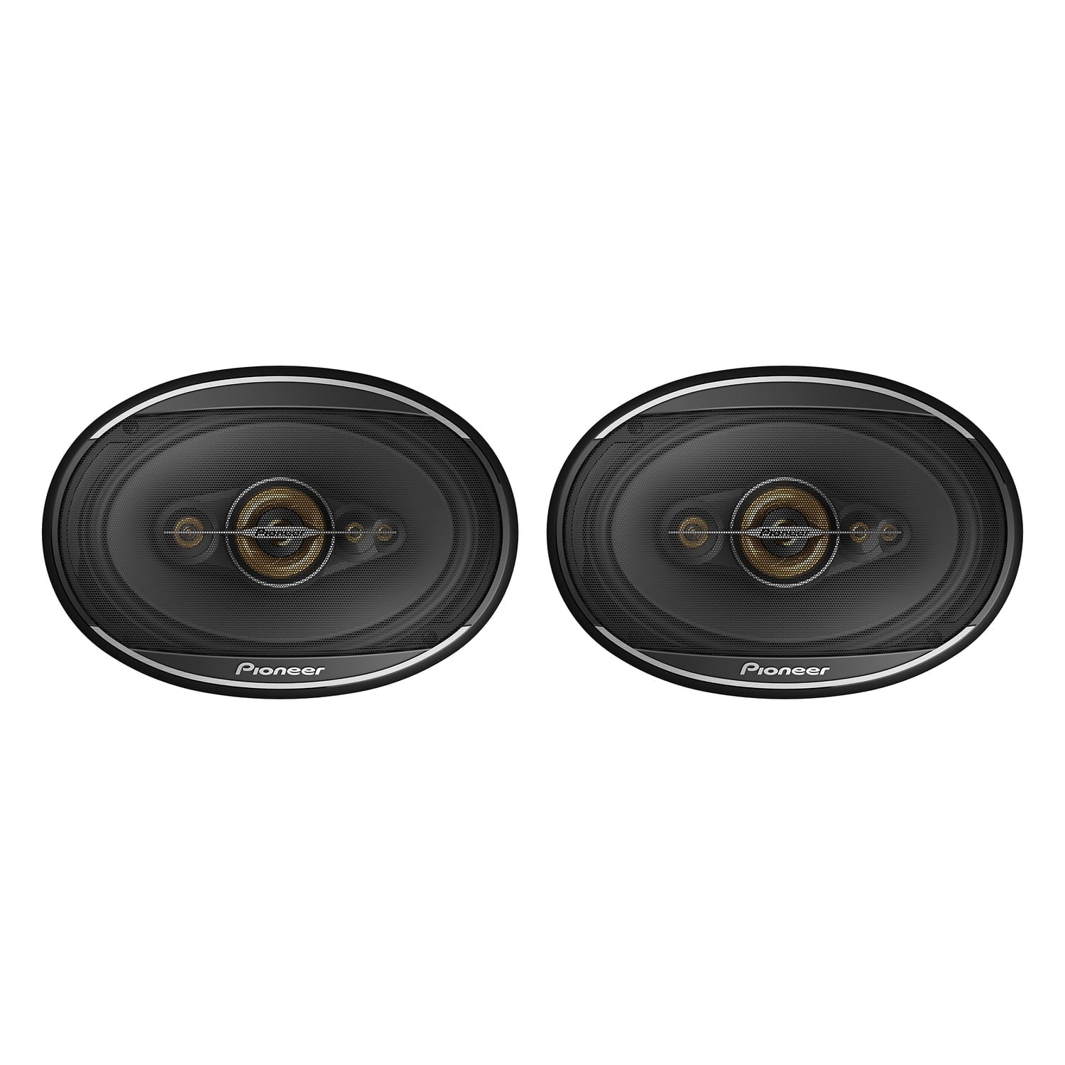 Pioneer TS-A6991FH 6-In. x 9-In. 750-Watt 5-Way Full-Range Coaxial Speakers Gold and Black, Max Power 2 Pack, TS-A6991FH
