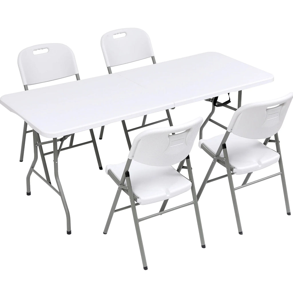 Vebreda Folding Table 6ft Plastic Folding Outdoor Table, White