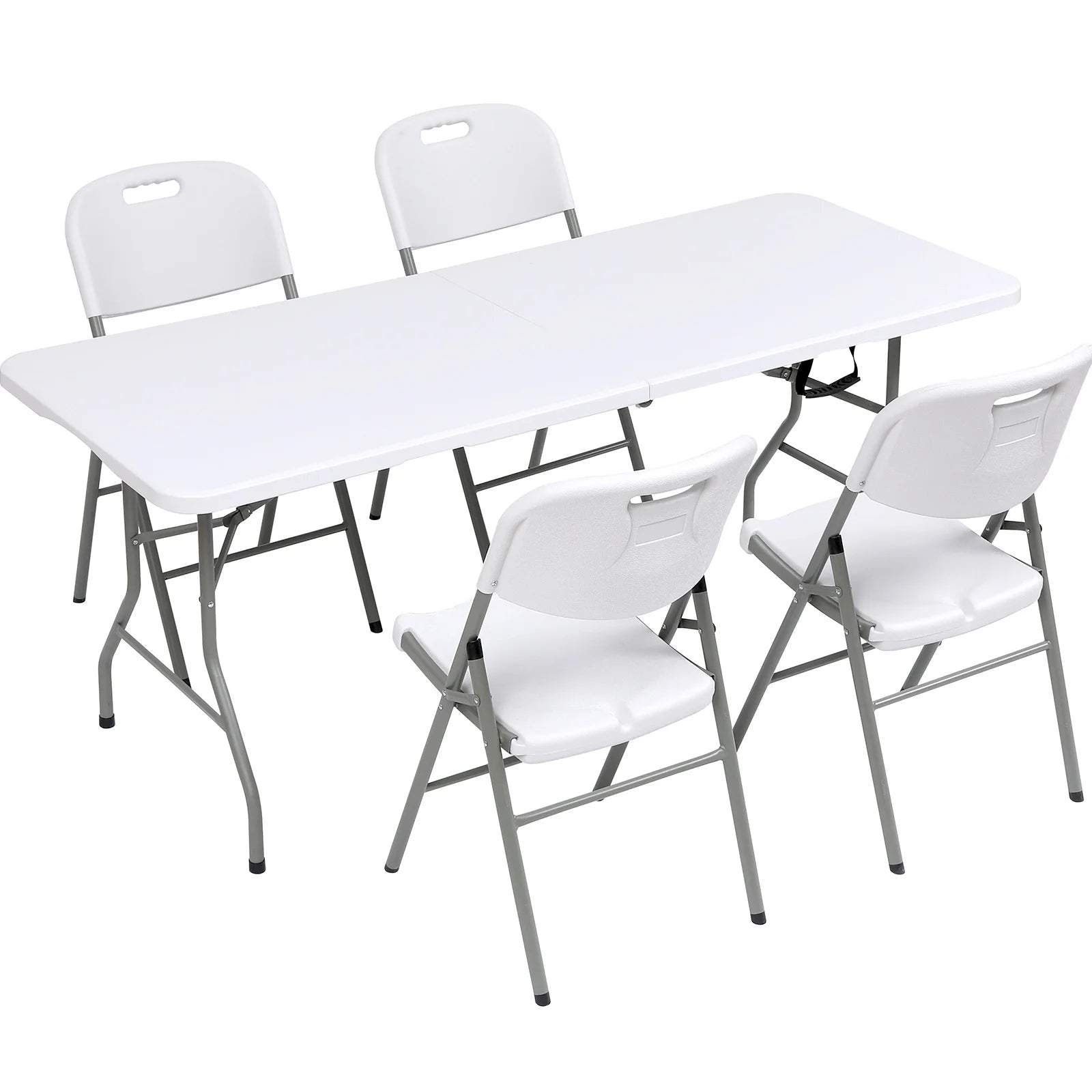 Vebreda Folding Table 6ft Plastic Folding Outdoor Table, White