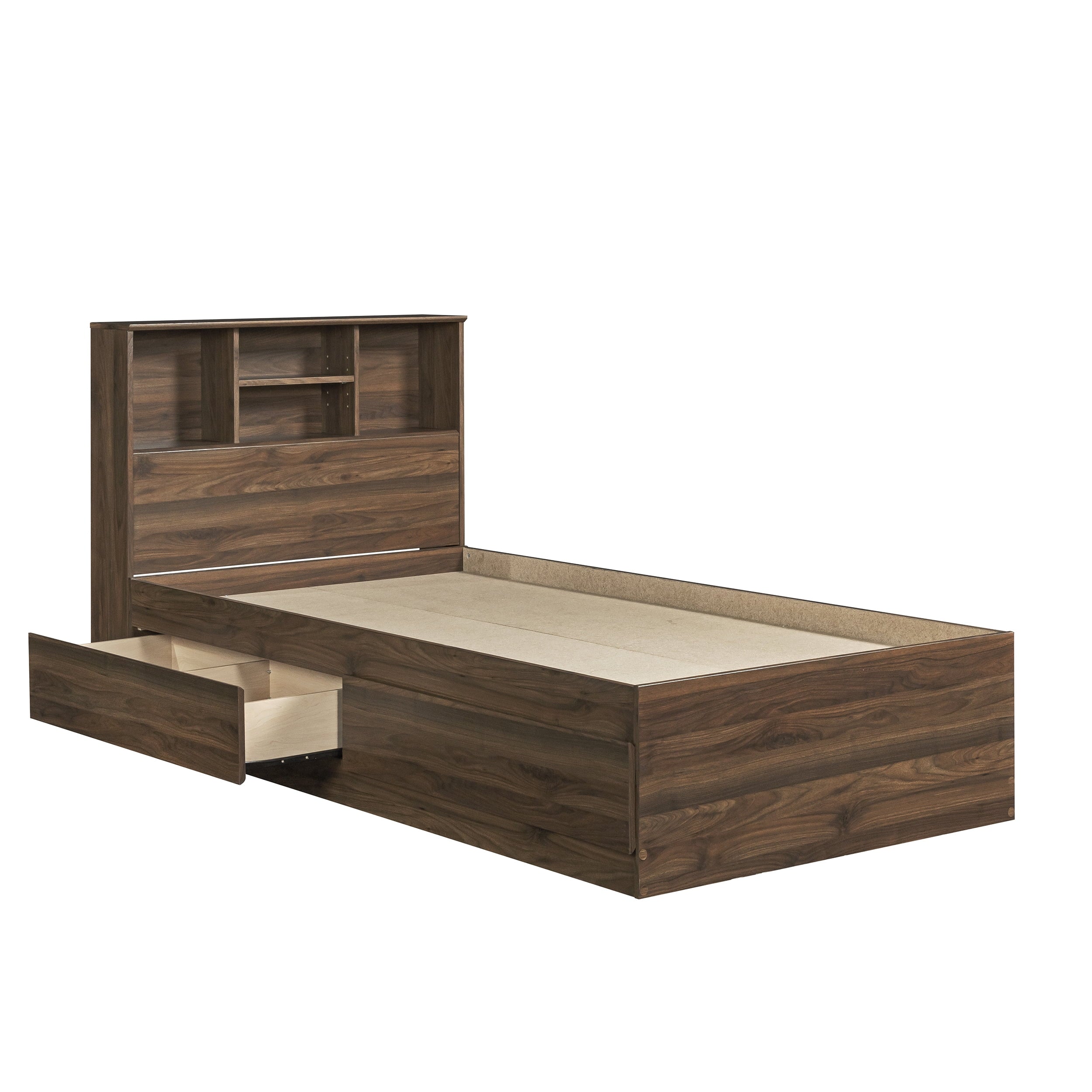 Your Zone Storage Bed with Bookcase Headboard, Twin, Espresso Finish