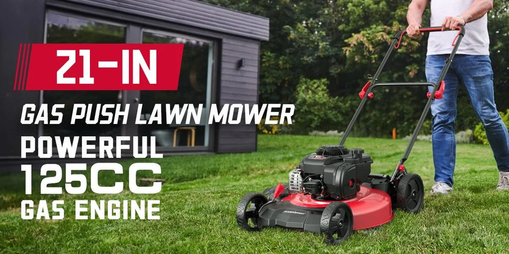 PowerSmart 21 in. B&S 125cc 2-in-1 Walk-Behind Gas Lawn Mower, Mulching Push Lawn Mower