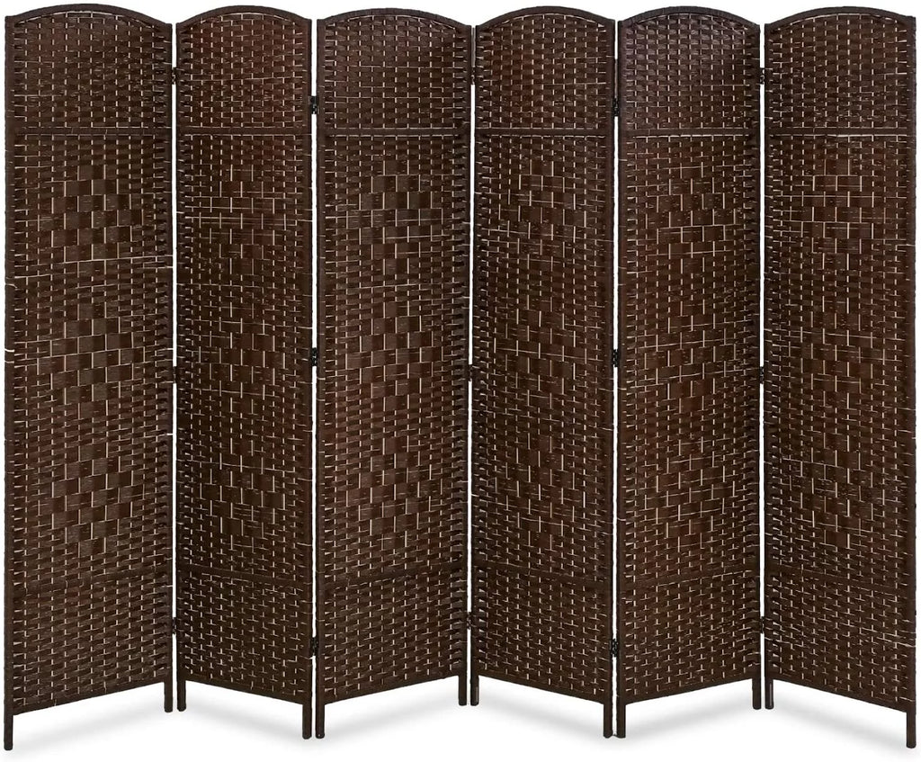 Dkeli Room Dividers and Folding Privacy Screens 6 Panel Portable Privacy Partition, Brown