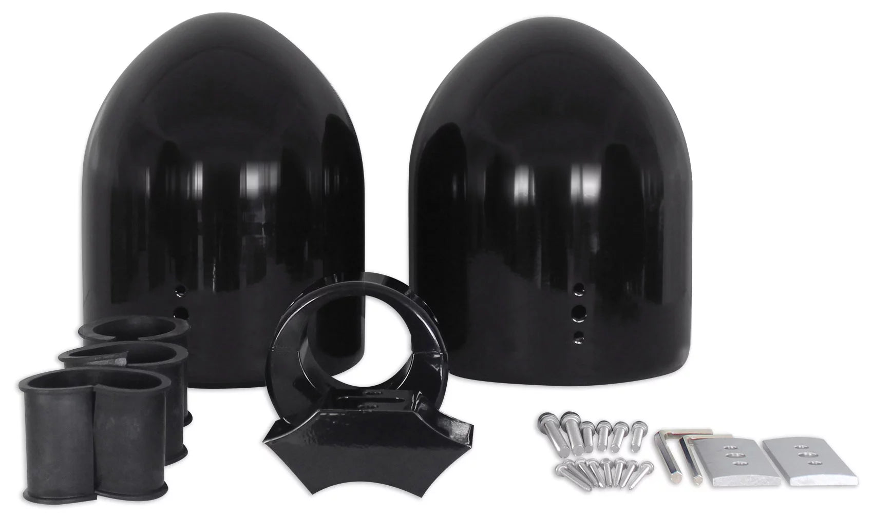 Rockville DMAC80B Dual 7.7" Black Aluminum Wakeboard Tower Speaker Pods+Covers