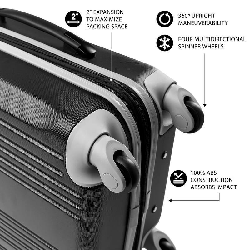 MLB New York Yankees 21 in. Gray Hardcase 2-Tone Luggage Carry-On Spinner Suitcase