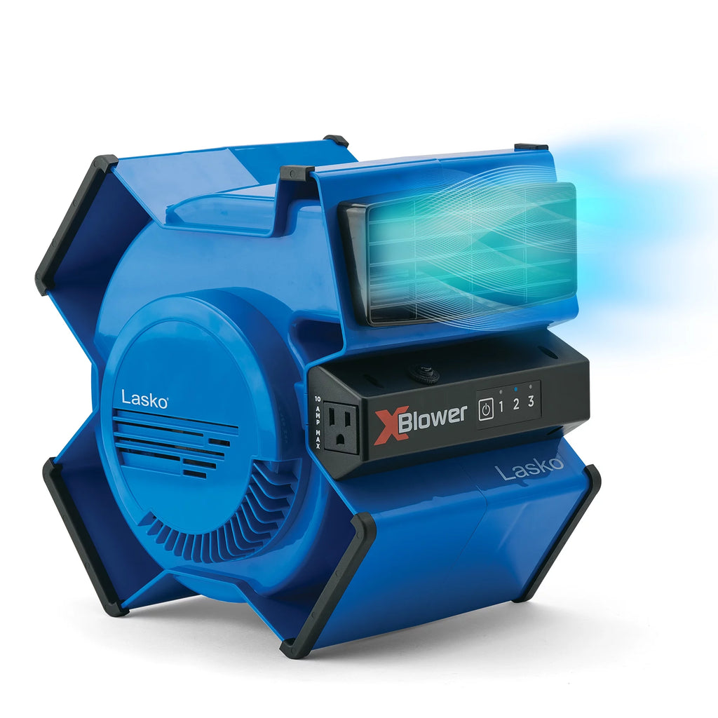 Lasko X-Blower 6 Position Blower Fan with Accessory Outlet and USB Ports, X12904, Gray