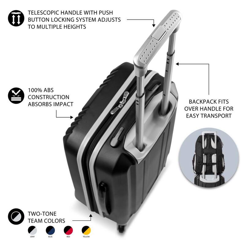 MLB New York Yankees 21 in. Gray Hardcase 2-Tone Luggage Carry-On Spinner Suitcase
