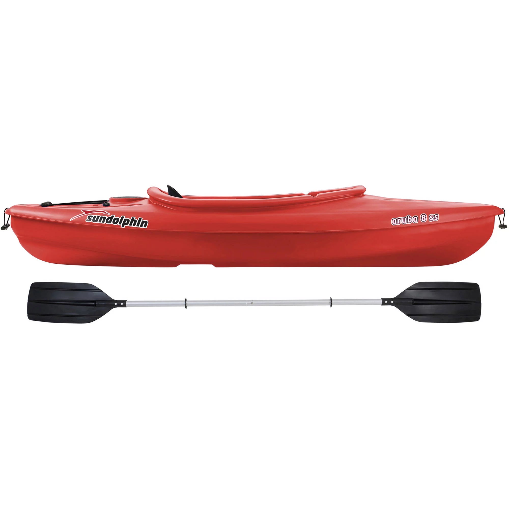 Sun Dolphin Aruba 8' Ss Sit-in Recreational Kayak Red, Paddle Included