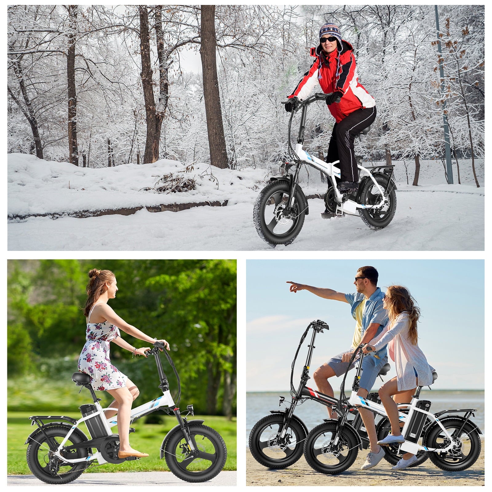 Gocio Electric Bike Fat Tire Folding Electric Bicycle for Adults with LCD Display, 350W Ebike 48V City Bike with 374.4wh Removable Battery Shimano 7 Speed Commuting Hybrid Bike UL2849